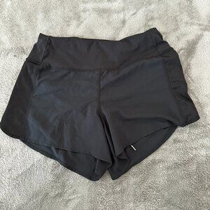 Rabbit Black Running Shorts SMALL Women's Lined Drawstring 4" Inseam